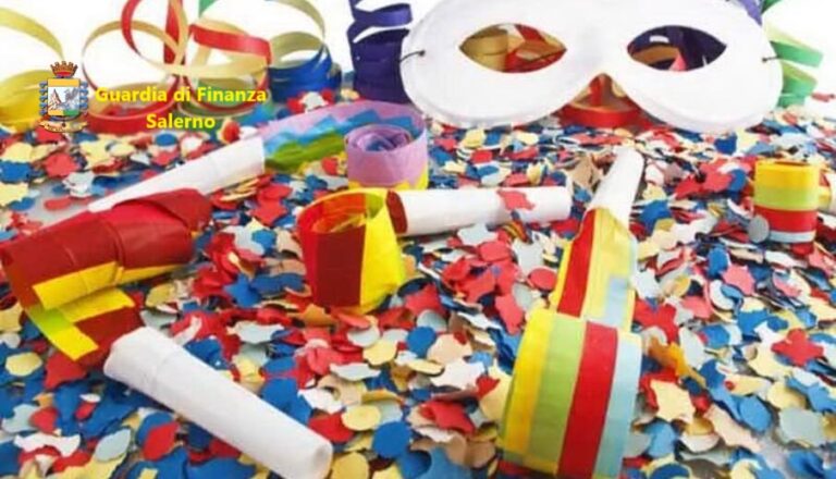 Commercio abusivo di prodotti di Carnevale, maxi sequestro nel Salernitano