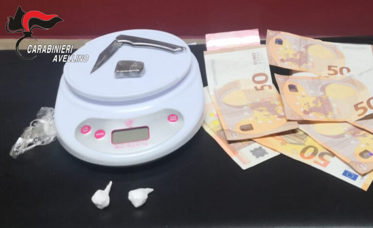 La pandemia non ferma lo spaccio di droga: pusher sorpreso a cedere cocaina ad Atripalda