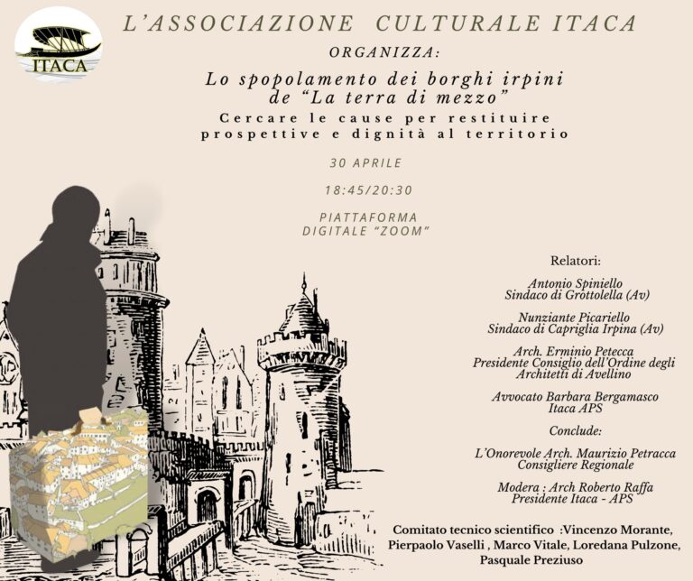 “Lo spopolamento dei borghi irpini”. Webinair promosso da Itaca