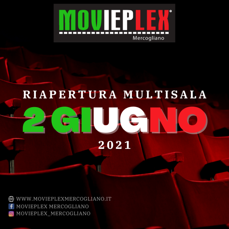 Si torna al cinema: il 2 giugno riapre il Movieplex
