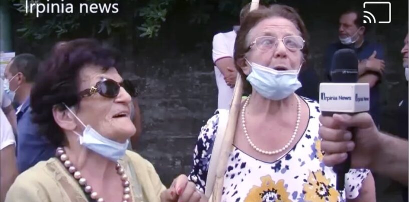 Solofra, due nonne guerriere sentinelle del pronto soccorso: “De Luca? Lo prendiamo a pugni in testa”/VIDEO
