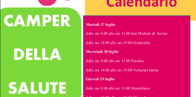 Vaccini, continua in Irpinia il tour dei Camper della Salute: ecco il calendario