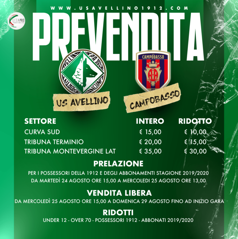 Avellino – Campobasso, da domani via alla prevendita