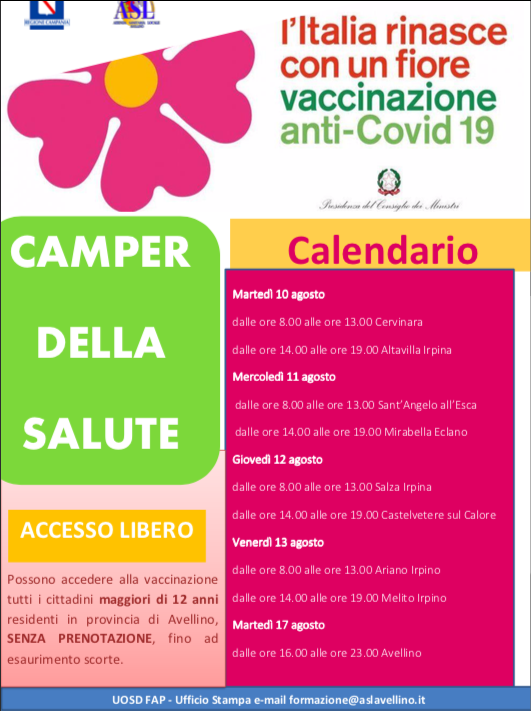 Vaccini, continua il tour dei Camper della Salute: ecco le prossime tappe