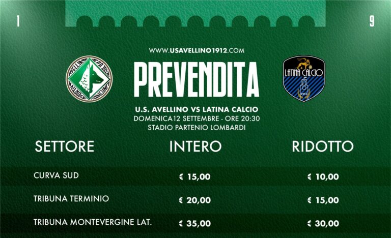 Abbonamenti Avellino, ecco il dato definitivo. Da oggi al via la prevendita di Avellino – Latina