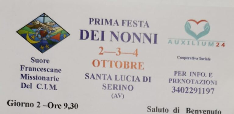 Prima festa dei nonni a Santa Lucia di Serino: il programma