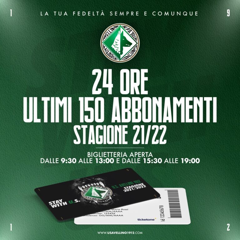 Abbonamenti, ultime 24 ore per la sottoscrizione: disponibili 158 tessere
