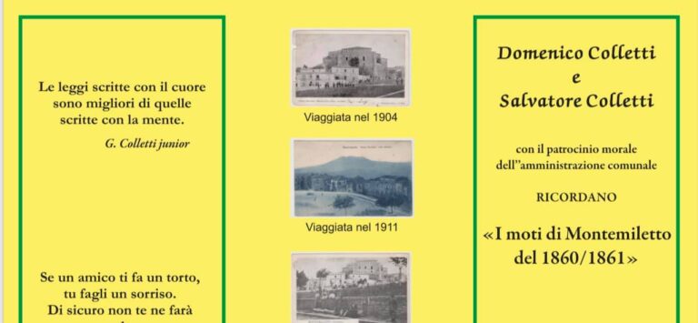 “I Moti di Montemiletto 1860-1861”, sabato il convegno
