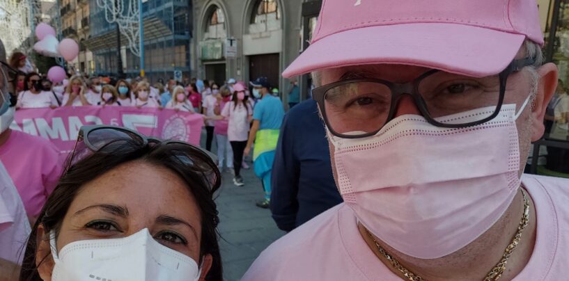 FOTO / “Marcia rosa”, il Comune di Mercogliano in prima linea: “Una grande emozione per la nostra comunità”