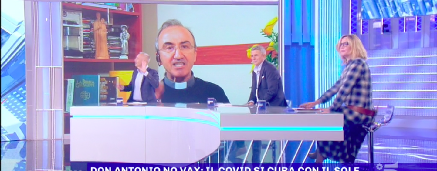 “Sono Free Vax e No Green Pass, ma non No Vax”. Don Antonio Romano da Chiusano a Pomeriggio 5