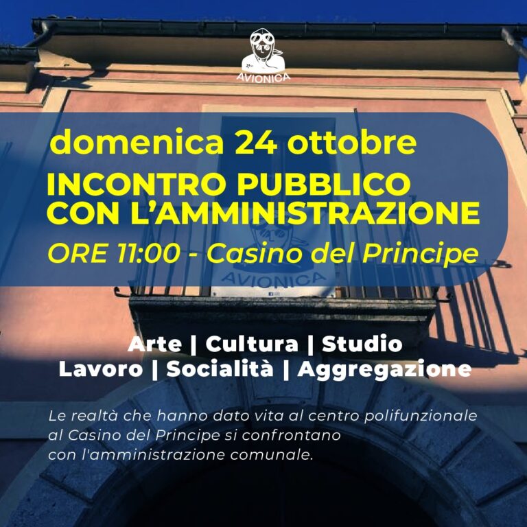 Casino del Principe: domenica confronto tra il sindaco Festa, l’assessore Luongo e le realtà del centro polifunzionale
