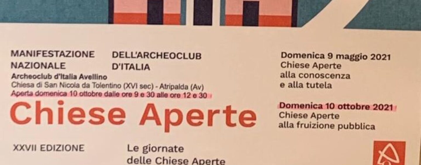 “Chiese aperte”, con Archeoclub alla scoperta dell’oratorio di San Nicola da Tolentino ad Atripalda