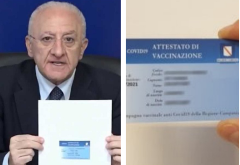 “Le card vaccinali di De Luca? Sono inutilizzabili, uno spreco pubblico da 3 milioni di euro” La testimonianza di un imprenditore irpino