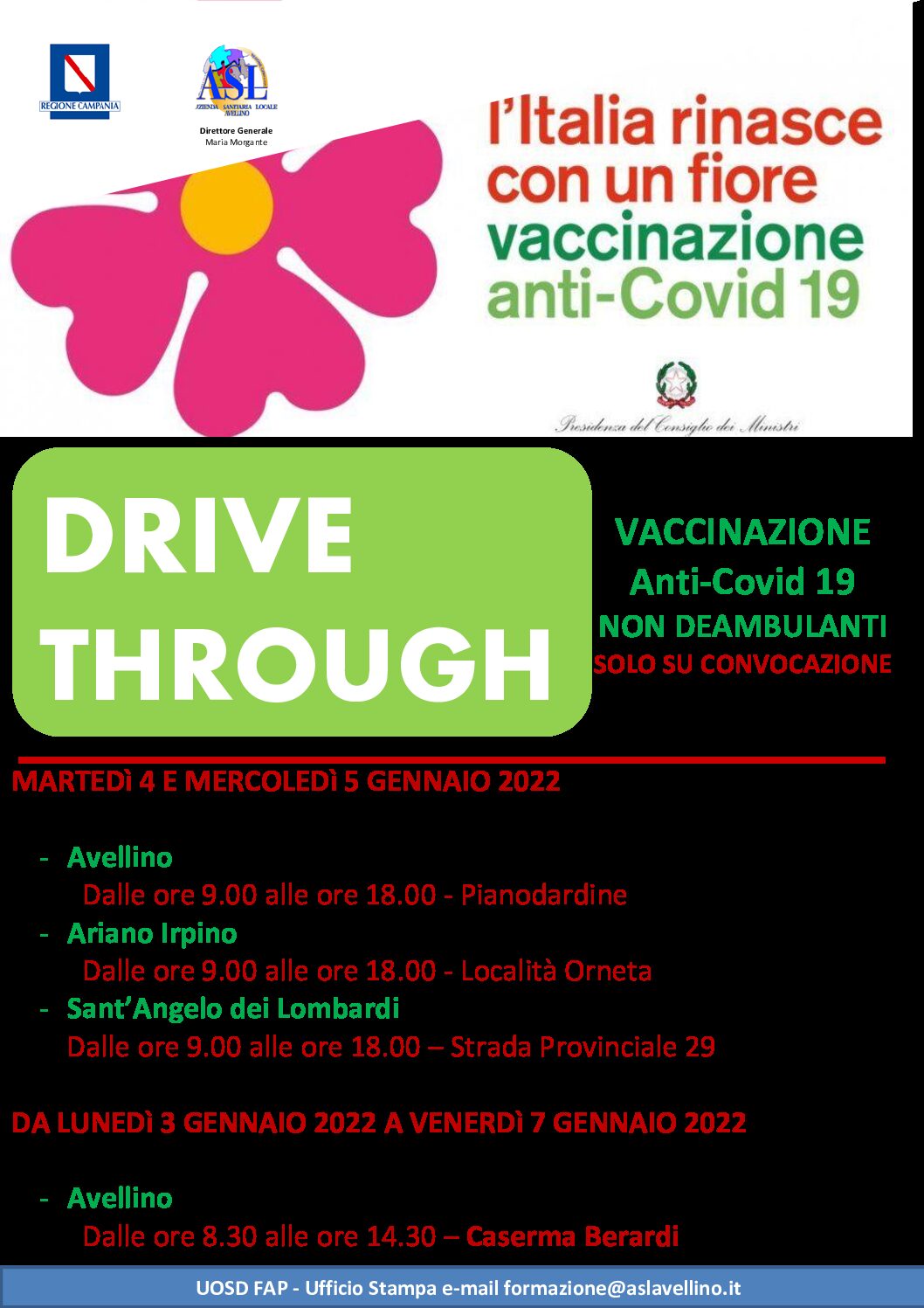 Campagna vaccinale anti-Covid, domani apre la caserma Berardi