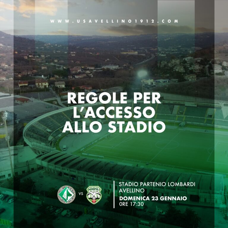 Avellino – Monopoli, le regole per l’accesso al Partenio-Lombardi