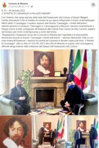 ritratto di Caravaggio che non è di Caravaggio post Facebook comune Messina