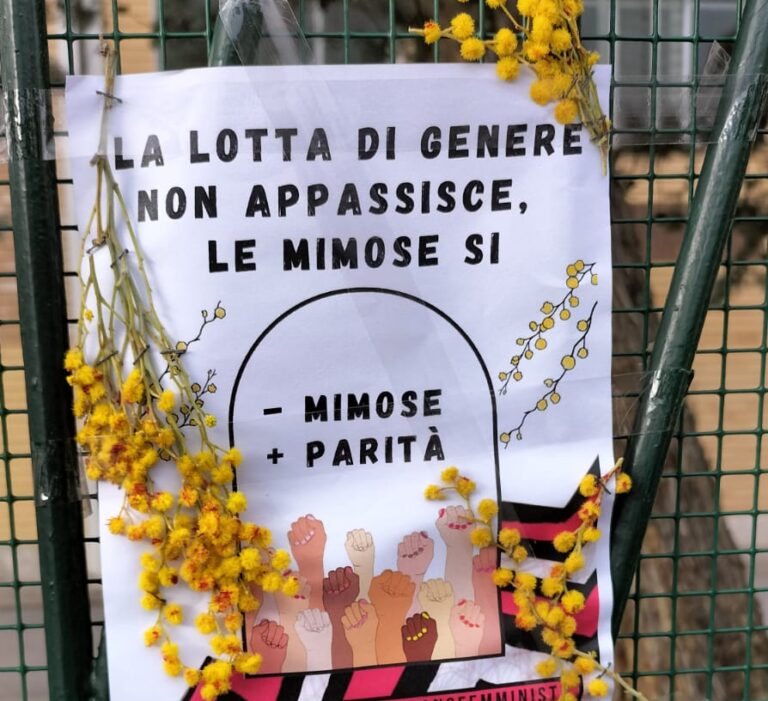 FOTO / Mimose appassite distribuite ad Avellino: l’altro 8 marzo degli studenti
