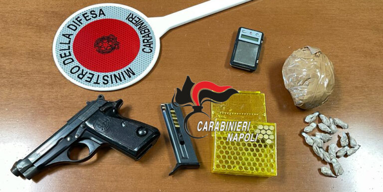 Casoria, nascondeva in casa droga e una pistola carica: arrestato 41enne