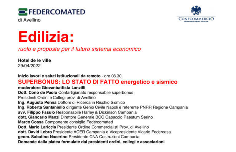 “Edilizia: ruolo e proposte per il futuro sistema economico”. Il confronto all’Hotel de la Ville