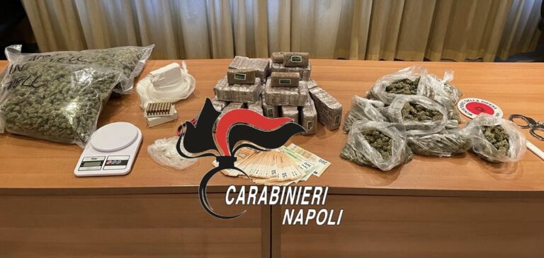 14 chili di droga a casa di un’insospettata, 4 arresti: due dopo un lungo inseguimento fino ad Avellino