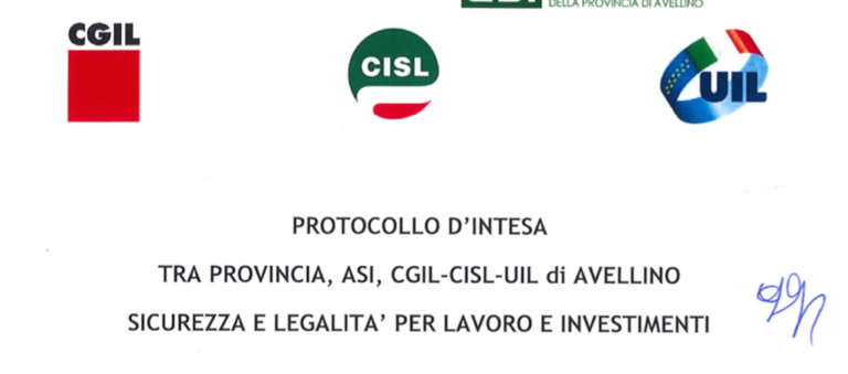 Sicurezza e legalità per lavoro e investimenti: intesa tra sindacati, Provincia e Asi