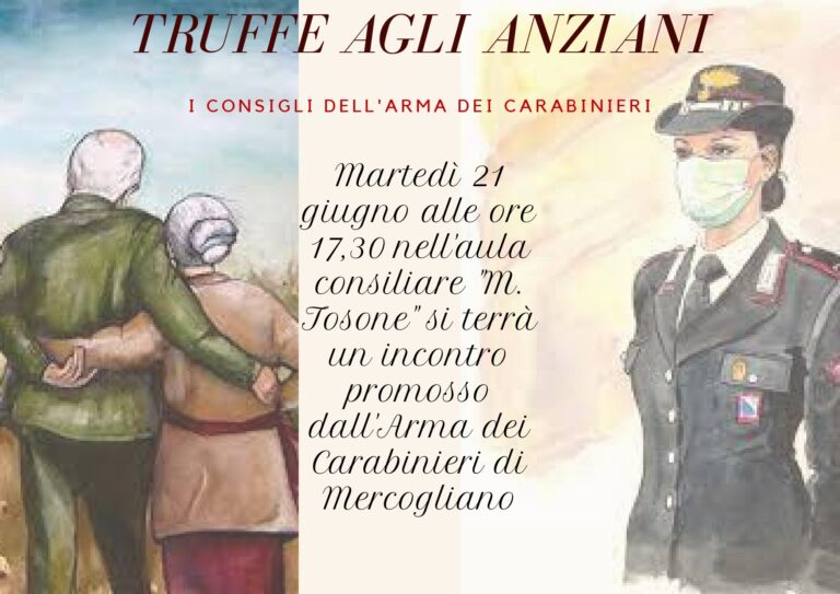 Truffe agli anziani, i consigli dei carabinieri di Mercogliano