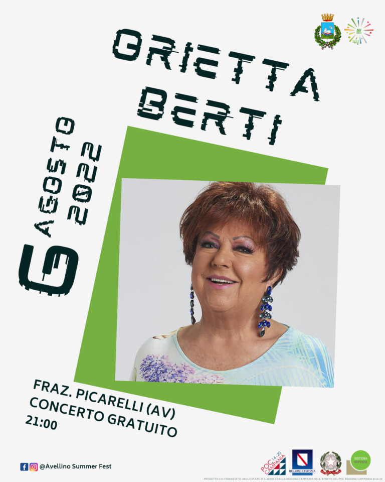 Il week end dell’Avellino Summer Fest: Orietta Berti a Picarelli, la Notte Bianca in centro città