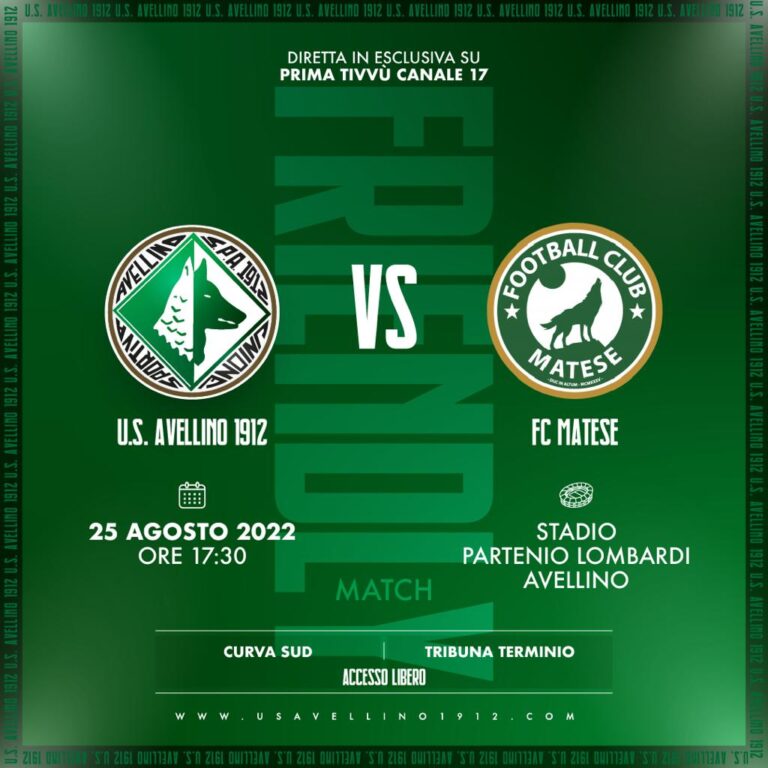 Avellino, giovedì allenamento congiunto con FC Matese al “Partenio-Lombardi”