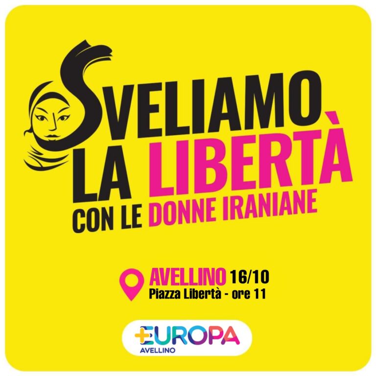 +Europa, domani ad Avellino il flashmob per le donne iraniane: “Sveliamo la libertà”