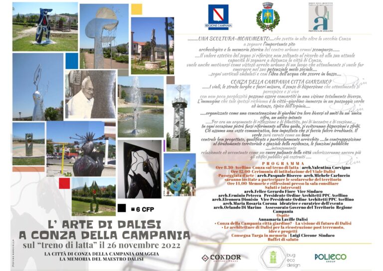 Ordine degli Architetti: l’arte di Dalisi a Conza della Campania. Si parte in treno storico