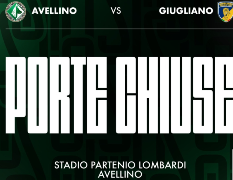 Avellino-Giugliano: la gara al Partenio-Lombardi sarà a porte chiuse