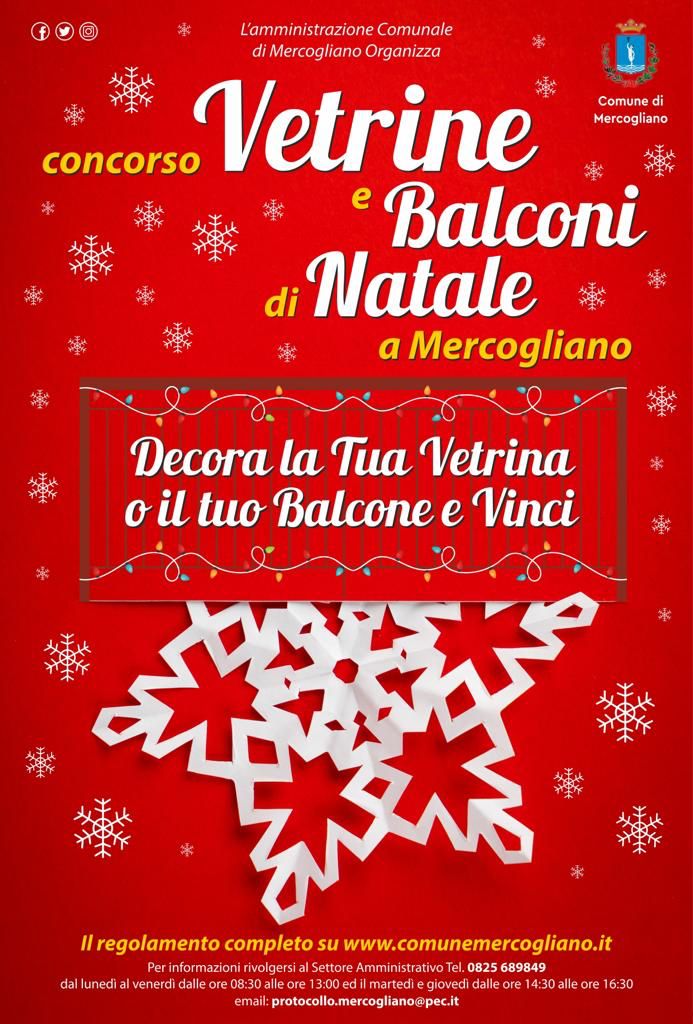 Mercogliano, al via il concorso “Vetrine e Balconi di Natale 2022”: iscrizioni entro il 14 dicembre