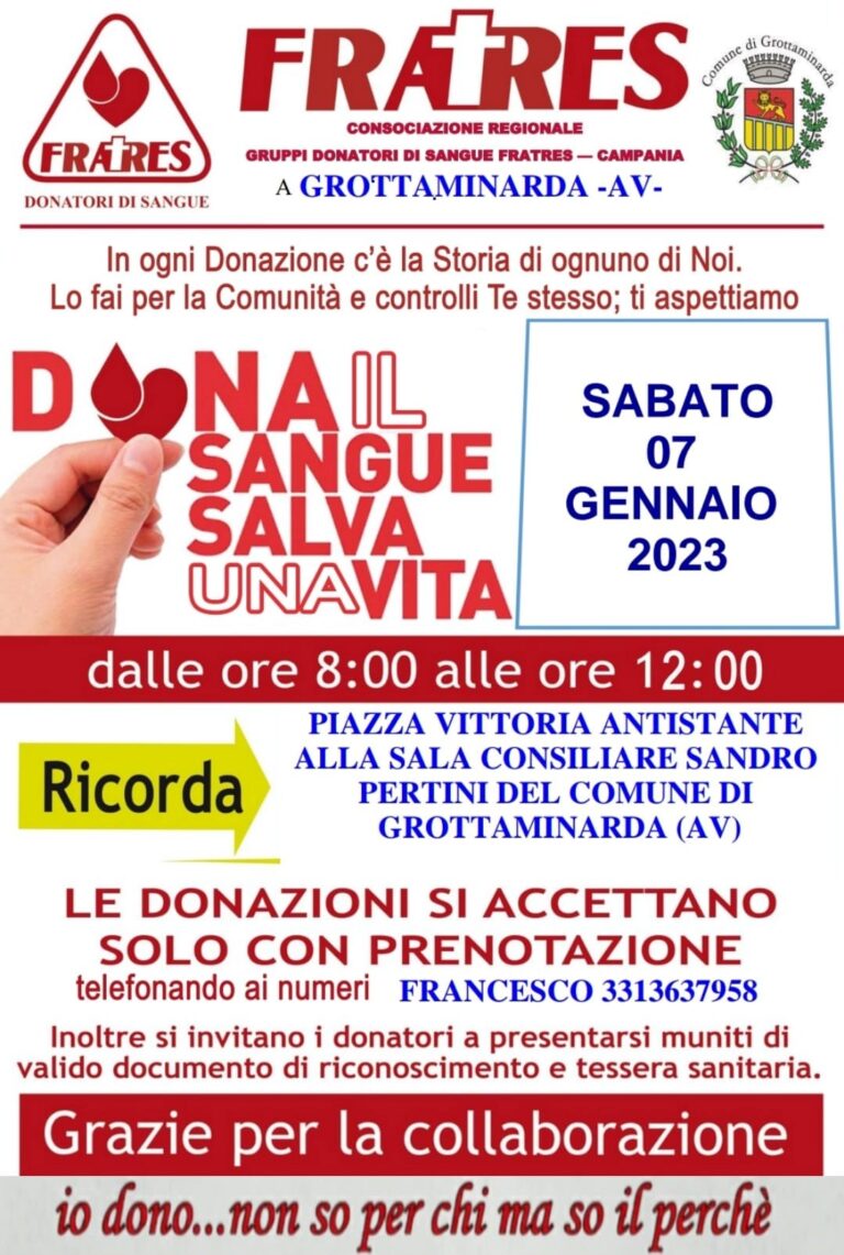 A Grottaminarda nuova giornata di donazione del sangue