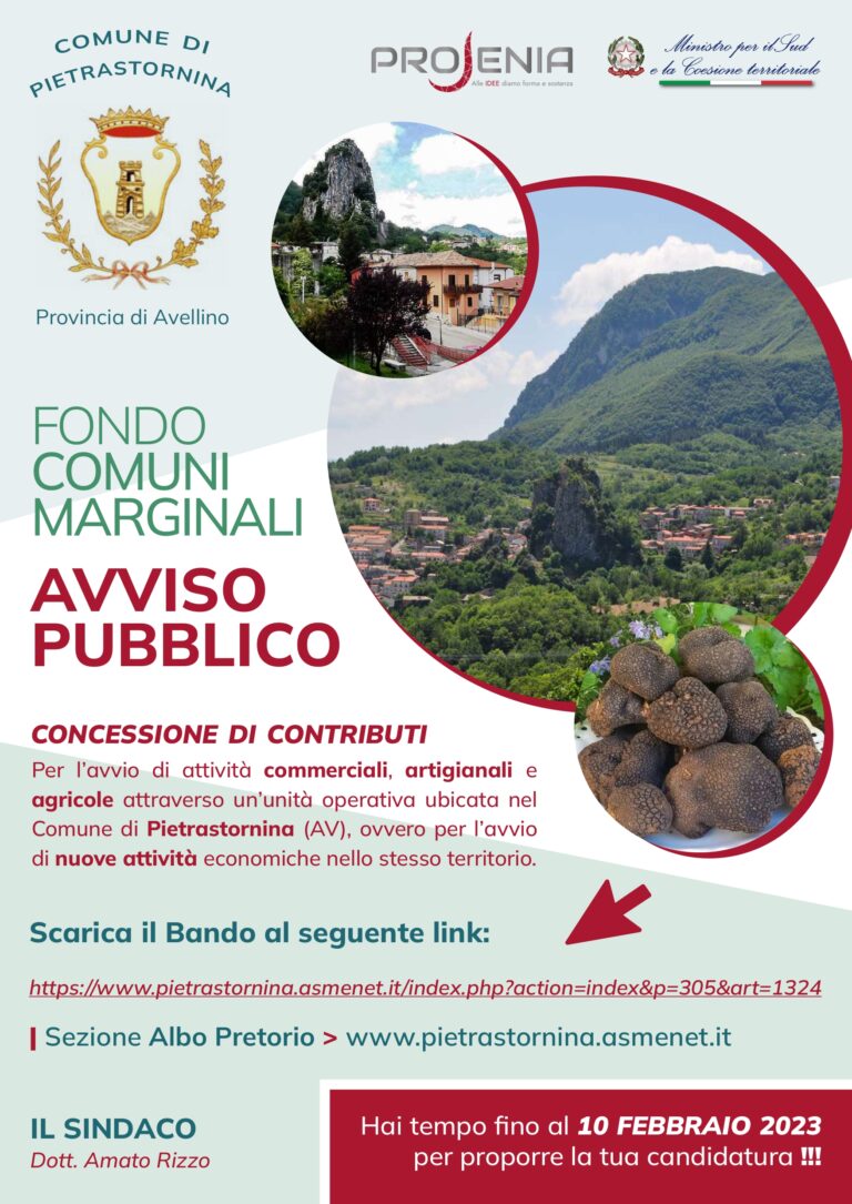Pietrastornina, nuove opportunità di sviluppo economico e demografico