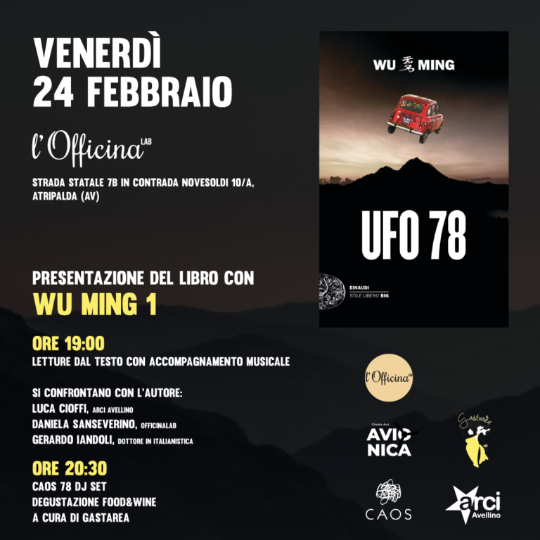 “Ufo78”: presentazione della nuova opera dei Wu Ming ad Avellino