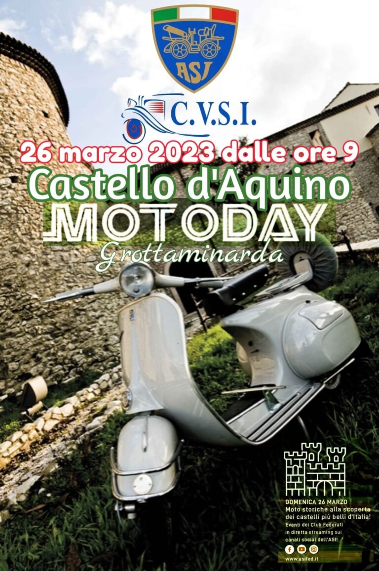 Al Motoday nazionale anche il Castello d’Aquino di Grottaminarda