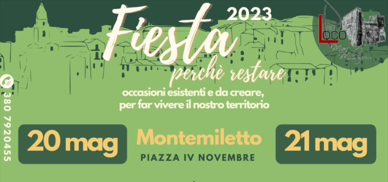 Montemiletto, l’evento “Fiesta: perchè restare” torna il 20 e 21 maggio
