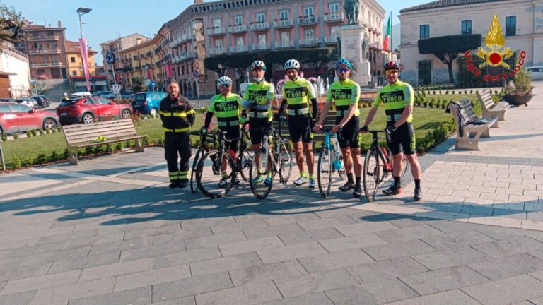 VIDEO/I ciclisti dei Vigili del Fuoco alla “Randonnèe Terre Irpine”