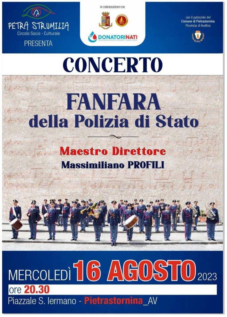 A Pietrastorina il concerto della Fanfara della Polizia di Stato