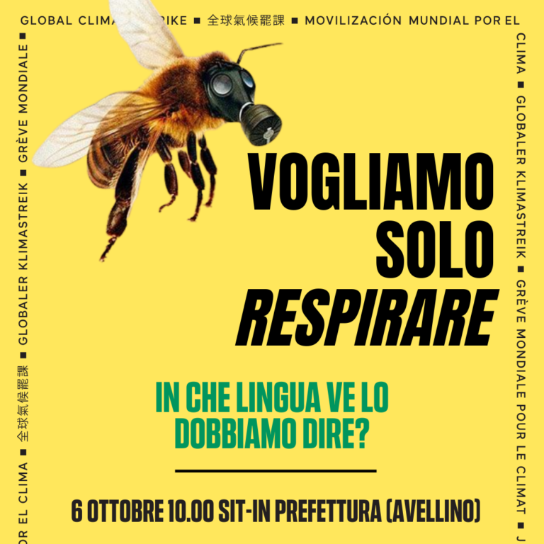 Qualità dell’aria ad Avellino, il 6 ottobre sit-in di protesta