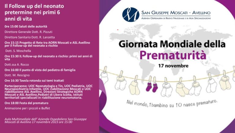 Giornata Mondiale della Prematurità: incontro-dibattito al Moscati