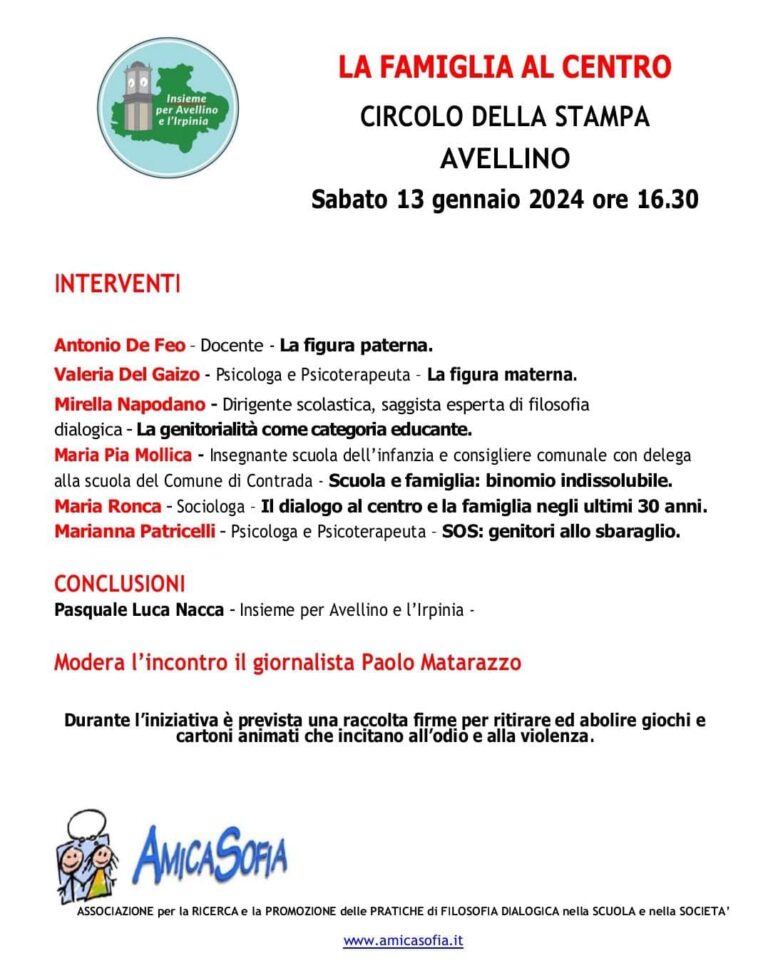 Convegno “La Famiglia al Centro”: riflessioni sulla sua evoluzione e ruolo sociale