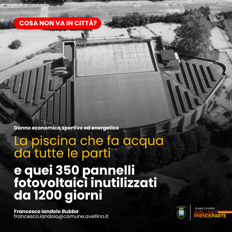 “La piscina comunale fa acqua da tutte le parti”: la denuncia di Iandolo