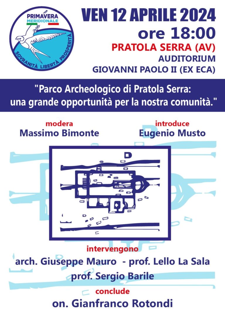 Parco Archeologico di Pratola Serra, convegno organizzato da Primavera Meridionale