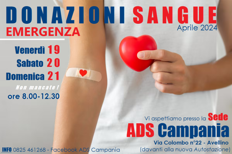Emergenza donazioni sangue: l’appello di ADS Campania