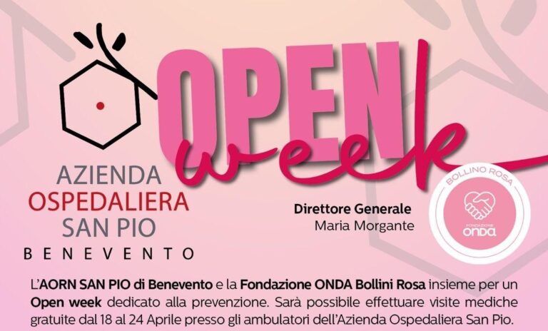 Benevento, Aorn San Pio: Open Week Salute Donna