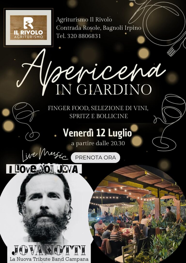 Apericena sotto le stelle: quarto appuntamento all’Agriturismo Il Rivolo
