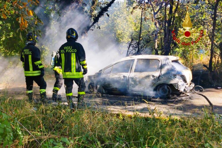 Sterpaglie e auto in fiamme: duro lavoro per i caschi rossi
