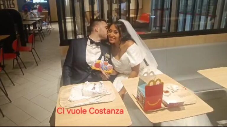 Matrimonio inaspettato ad Avellino: Ilary e Michele celebrano le nozze al McDonald’s