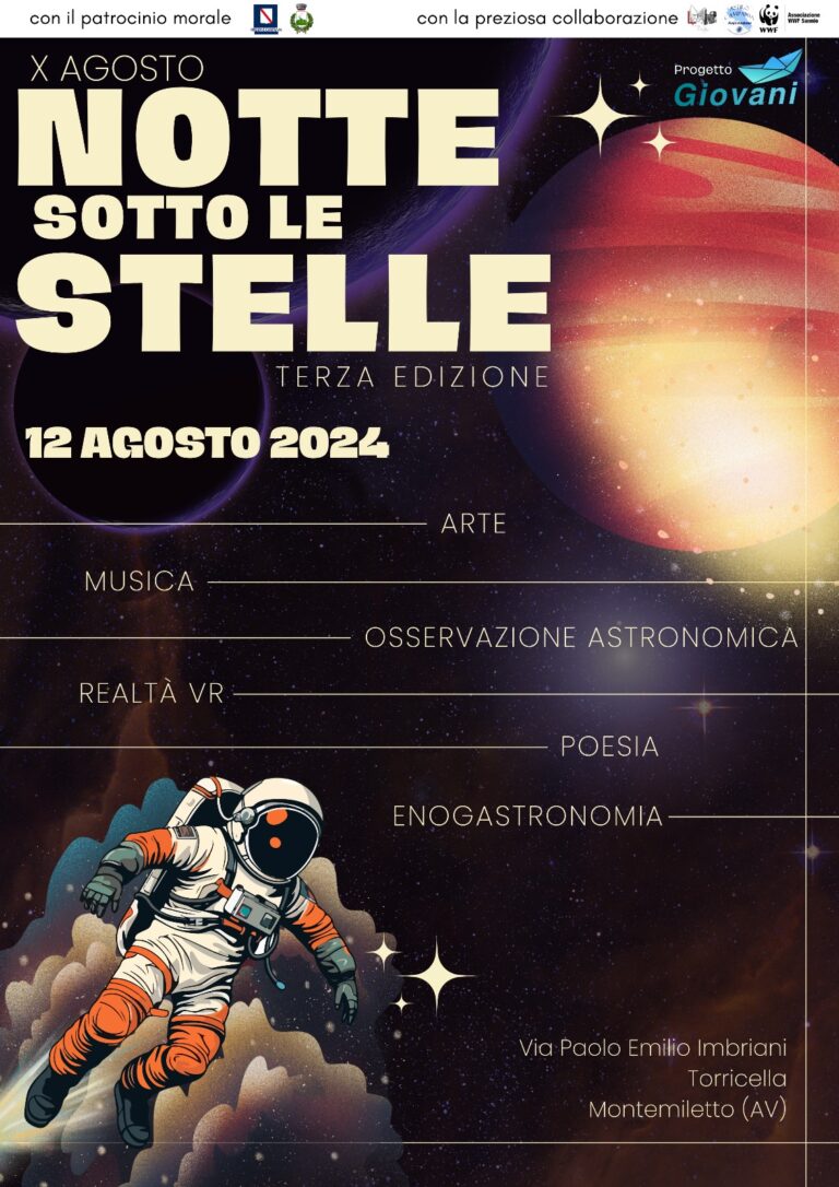 Terza edizione di “Notte sotto le stelle”: il 12 agosto a Montemiletto